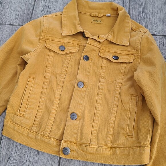 Kidpik Girls Mustard Yellow Denim Jacket Size M (10) - Picture 6 of 12